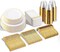 SUT 350-piece elegant white and gold disposable dinnerware set, including premium dinner and salad plates, cups, napkins, and cutlery for 50 guests. This all-inclusive set is perfect for hosting upscale parties with convenience and style.